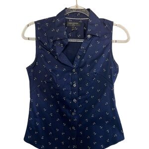 Banana Republic Anchor Print Sleeveless Top - Size 4 Petite